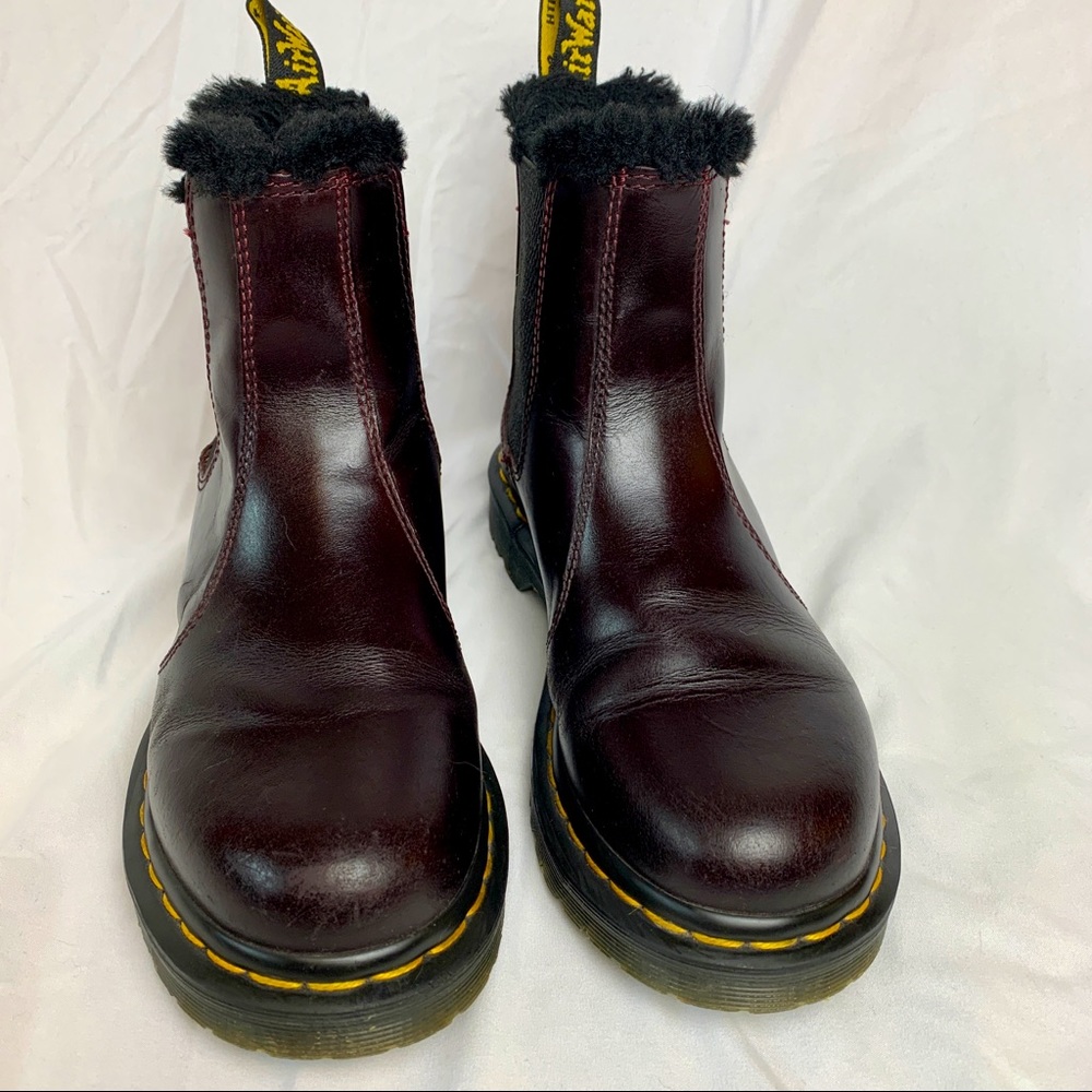 Dr. Martens Leonore Faux Fur Chelsea Oxblood